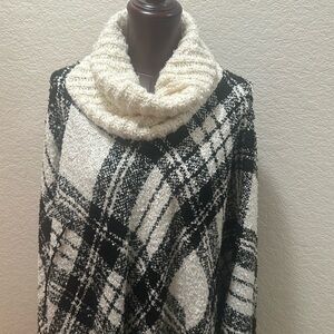 Black & cream colored poncho